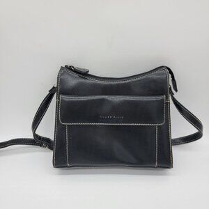 Vintage Liz Claiborne Crazy Horse Purse Black PVC Handbag EUC